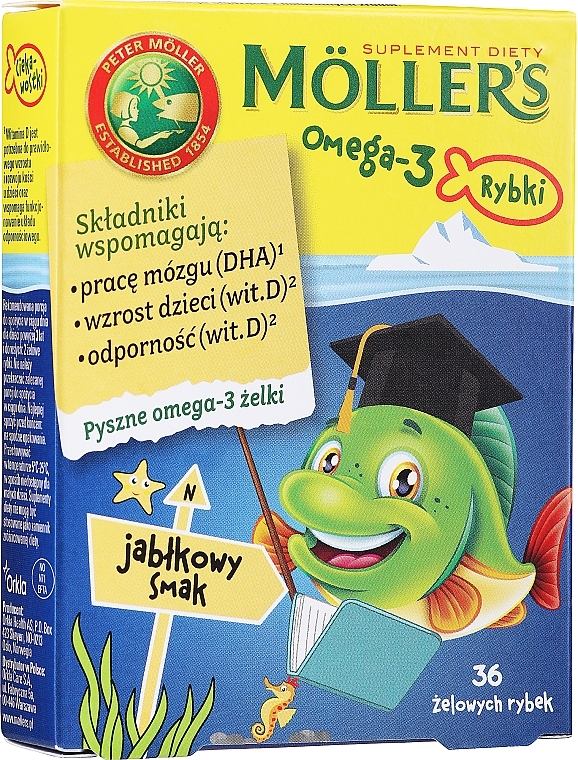 Fish Gummies with Apple Flavor 'Omega 3' - Orkla Moller's Omega-3 Fish — photo N1