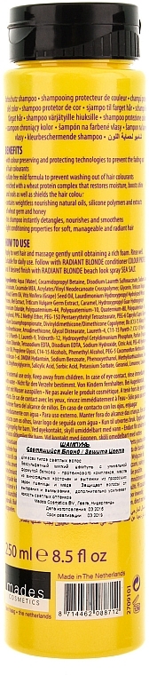 Color Protection & Shiny Blonde Shampoo - Mades Cosmetics Radiant Blonde Colour Protect Shampoo — photo N2