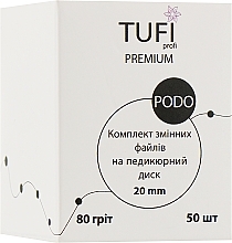 Fragrances, Perfumes, Cosmetics Replaceable Pedicure Disc, 20 mm, 80 grit - Tufi Profi