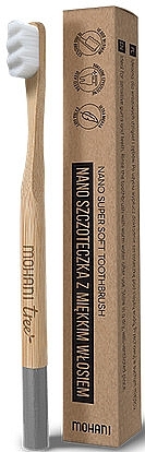 Bamboo Toothbrush, grey - Mohani Bamboo Nano Toothbrush Gray — photo N1