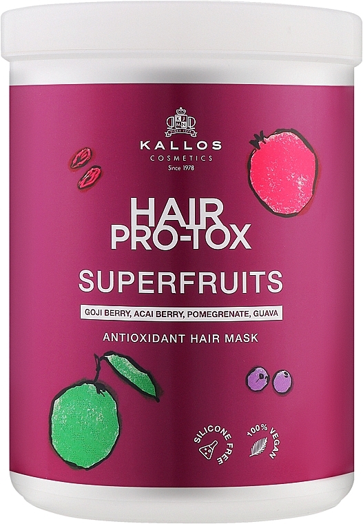 Hair Cream Mask - Kallos Hair Pro-tox Superfruits Hair Mask — photo N1