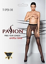Erotic Tights with Cutout 'Tiopen' 016, 20 Den, black - Passion — photo N1