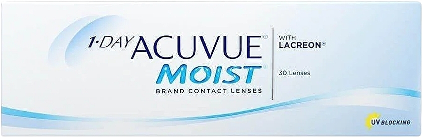 1-Day Contact Lenses, curvature 8.5, 30 pcs - Acuvue 1-Day Moist With Lacreon Johnson & Johnson — photo N1