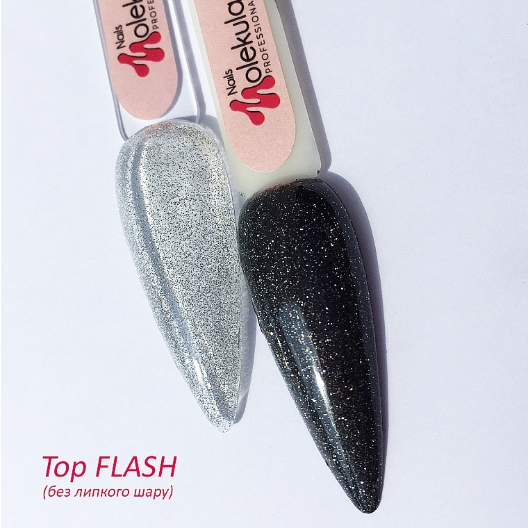 Reflective No Wipe Top Coat - Nails Molekula Top Coat Flash Effect — photo N24