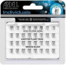 False Lashes - Ardell Individuals Duralash Knotted Flare Trio Lashes Black Medium — photo N5