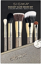 Makeup Brush Set in Makeup Bag, 5 pcs - Sigma Beauty Radiant Glow Brush Set — photo N1