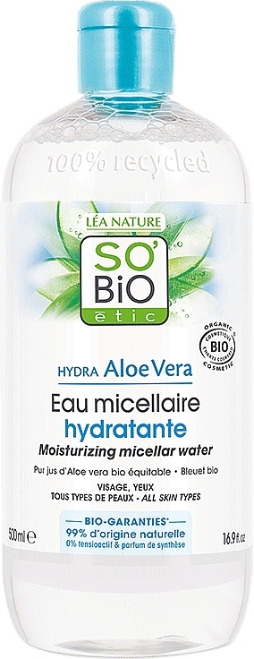 Moisturizing Micellar Water "Aloe Vera" - So'Bio Etic Aloe Vera Hydrating Micellar Water — photo N1