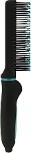 Mini Hair Brush, rectangular, 18 cm, turquoise - Titania Softtouch — photo N3