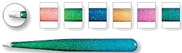 Angled Tweezer "Epoxy Glitter", 75995, dark blue - Top Choice — photo N1