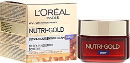 Fragrances, Perfumes, Cosmetics Moisturizing Facial Night Cream - L'Oreal Paris Nutri Gold Night Cream