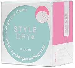 Dry Shampo Blotting Paper, 11 pcs - Styledry Dry Shampoo Blotting Paper Coconut Breeze — photo N1