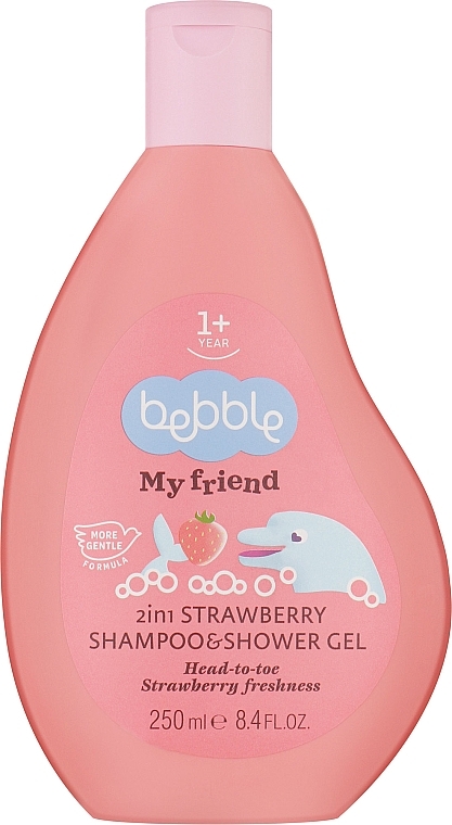 Kids Shampoo & Shower Gel with Strawberry Scent - Bebble My Friend Shampoo & Shower Gel 2 In 1 Strawberry — photo N1