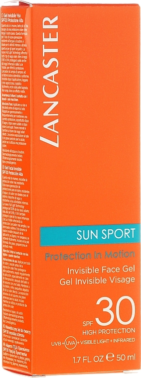 Water-Resistant Matte Facial Gel - Lancaster Sun Sport Invisible Face Gel SPF30 — photo N1
