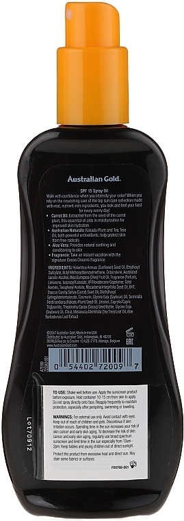 Sunscreen Spray - Australian Gold Tea Tree&Carrot Oils Spray SPF15 — photo N2