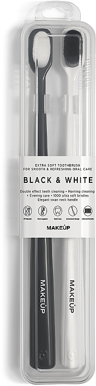 Toothbrush Set 'Black & White' - MAKEUP Toothbrush Set — photo N3