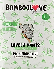 Bamboo Diapers-Panties, L (9-14 kg), 17 pcs - Bamboolove Lovely Pants — photo N1