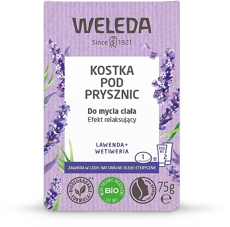 Relaxing Soap "Lavender & Vetiver" - Weleda Shower Bar Solid Body Wash Lavander+Vetiver — photo N1