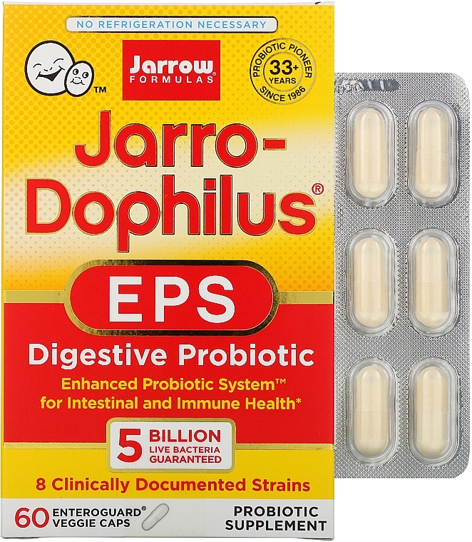 Probiotic for Digestive Health - Jarrow Formulas Jarro-Dophilus EPS 5 Billion — photo N2