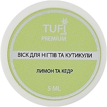 Lemon and Cedar Nail & Cuticle Wax - Tufi Profi Premium — photo N2