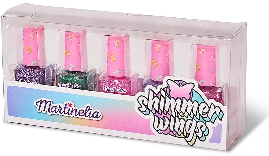 Nail Set 'Shiny Wings', 5 pcs - Martinelia Shimmer Wings Nail Polish Set — photo N2