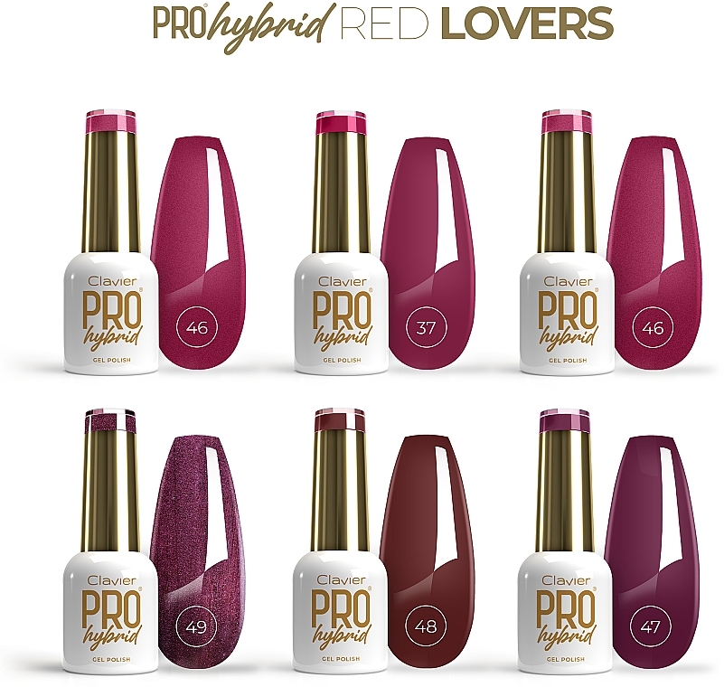 6 Nail Polishes Gift Box - Clavier ProHybrid Gold Red Lovers (nail polish/6x8ml) — photo N2