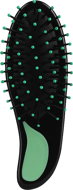 Hair Brush, 14 cm, black/green - Ampli — photo N1