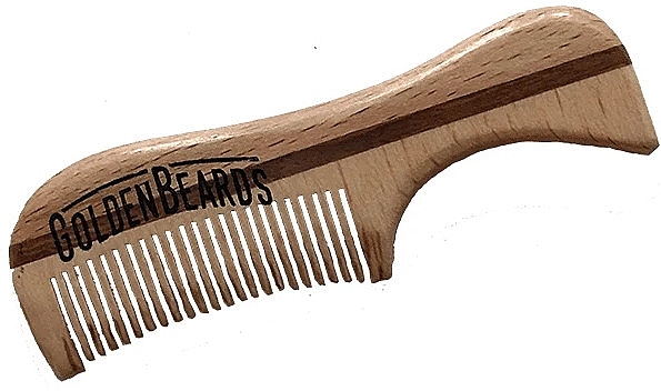 Eco Wood Moustache Comb, 9,5 cm - Golden Beards Eco Moustache Comb — photo N1