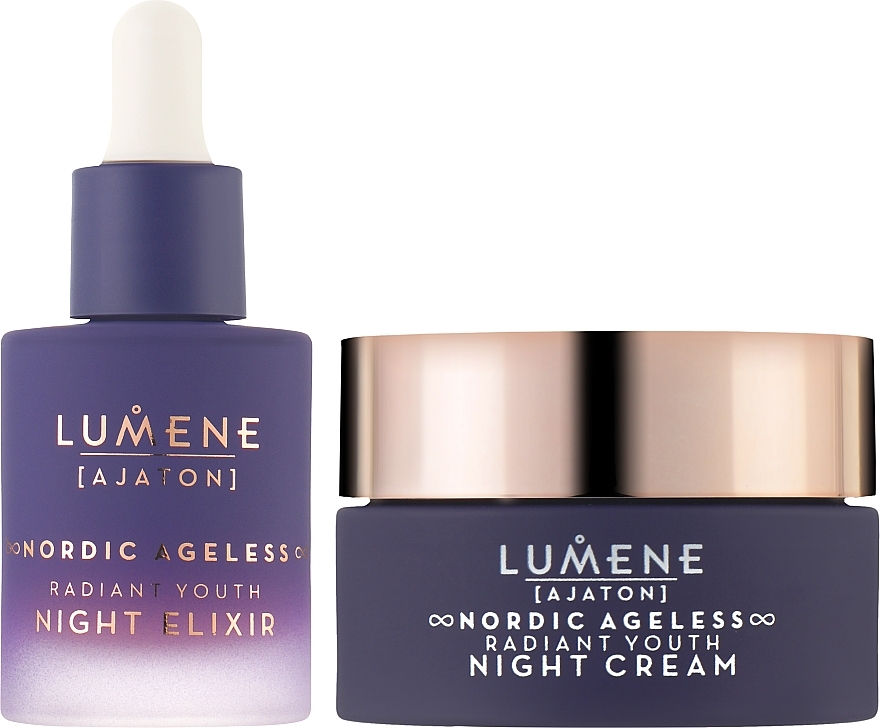 Set - Lumene Nordic Ageless [Ajaton] Radiant Youth Night Wonders (f/serum/30ml + f/cr/50ml) — photo N2