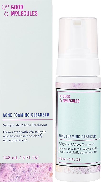 Cleansing Foam with Salicylic Acid - Good Molecules Acne Foaming Cleanser — photo N2