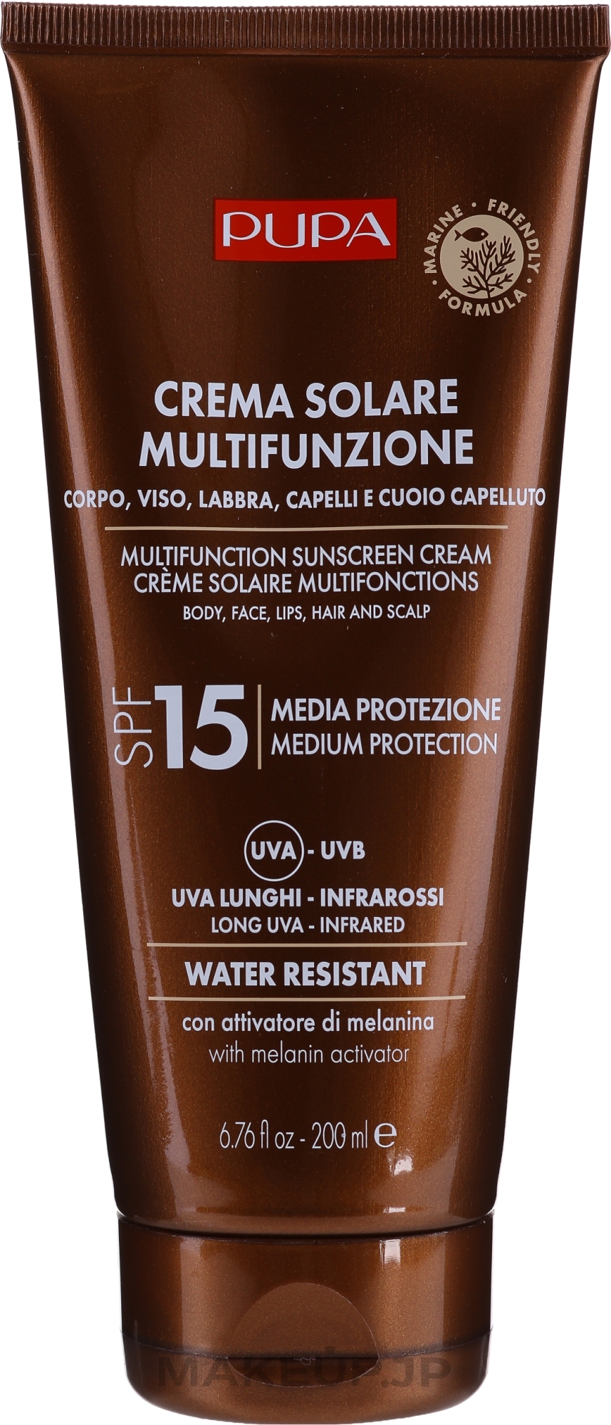 Moisturizing Sunscreen Cream SPF 15 - Pupa Multifunction Sunscreen Cream — photo 200 ml