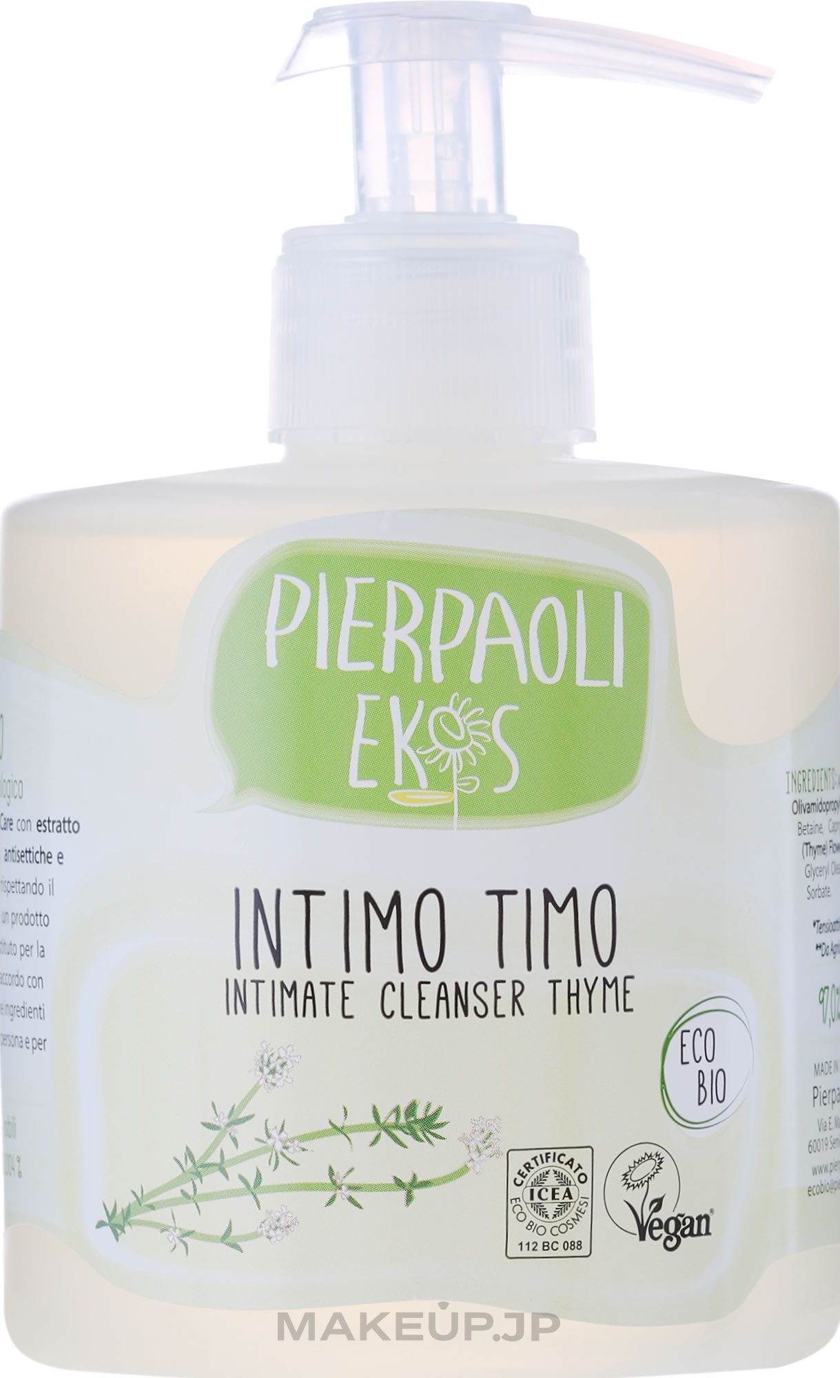 Antibacterial Soap for Intimate Hygiene with Organic Thyme Extract - Ekos Personal Care Thyme Intimate Cleanser (with dispenser) — photo 350 ml