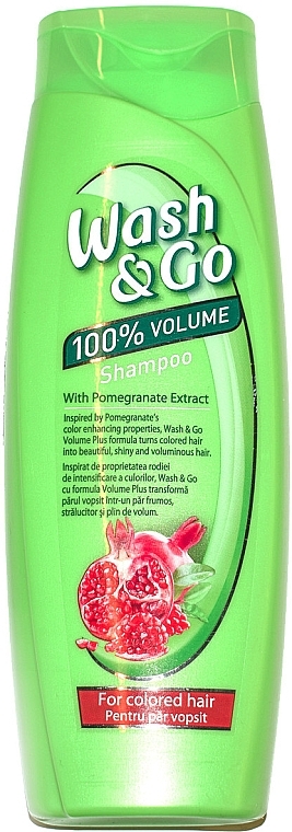 Pomegranate Extract Shampoo for Colored Hair - Wash&Go 100 % Volume Shampoo — photo N1
