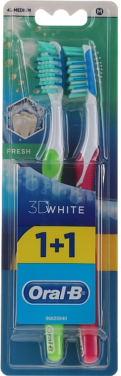 Toothbrushes Set, 40 Medium, light green+pink - Oral-B Advantage 3D Fresh — photo N1