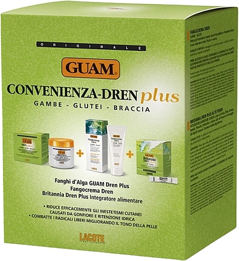 Set - Guam Convenienza Dren Plus Body Slimming Kit (mask/500g + b/cr/200ml + suppl/30pcs) — photo N1