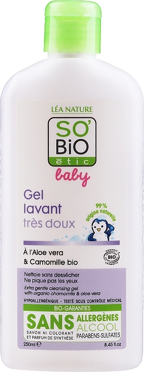 Baby Hair & Body Gel - So'Bio Etic Baby Cleansing Gel — photo N1