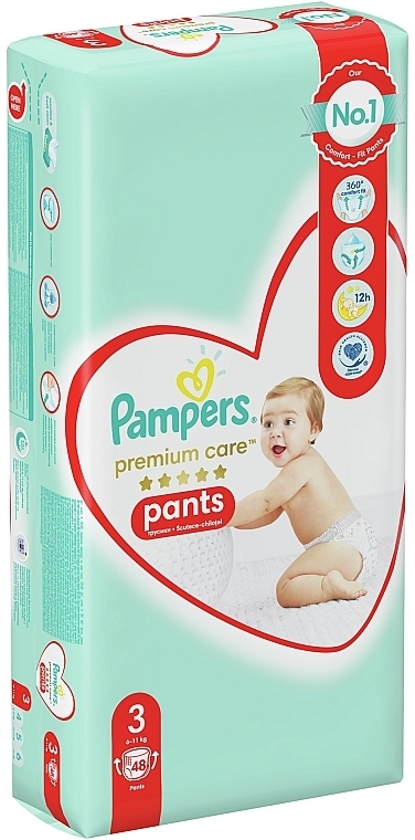 Premium Care Diaper Pants Midi 3 (6-11 kg), 48 pcs - Pampers — photo N37