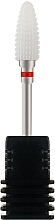 Ceramic Nail Drill Bit 'Corn', 640701, red mark - Tufi Profi Premium — photo N1