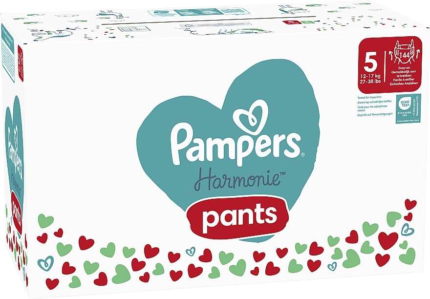 Harmonie Pants Diapers, size 5, 12-17 kg, 144 pcs. - Pampers — photo N2