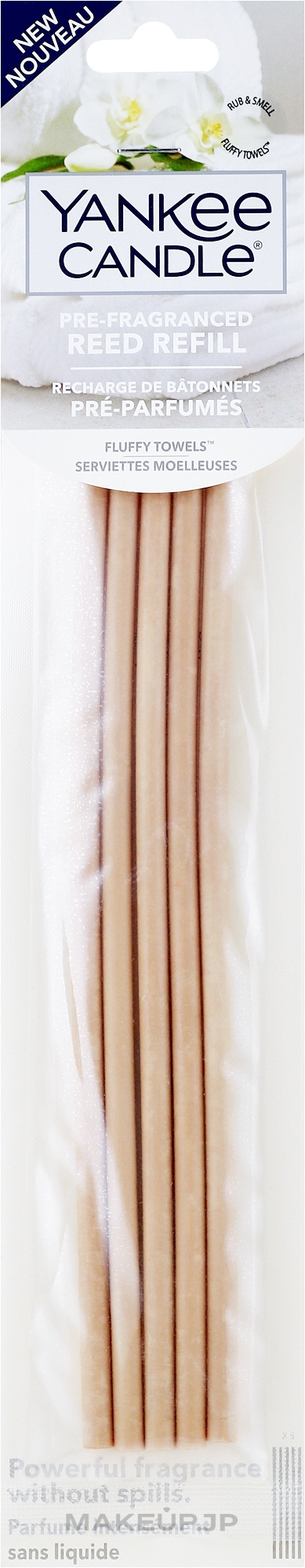 Fragranced Reed Diffusers Refill - Yankee Candle Fluffy Towels Pre-Fragranced Reed Refill — photo 5 szt.