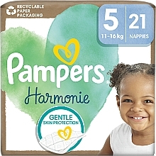 Diapers Harmonie, size 5, 11-16 kg, 21 pcs - Pampers — photo N1