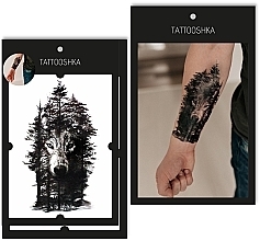 Temporary Tattoo "Wolf in Forest Shadow" - Tattooshka — photo N1