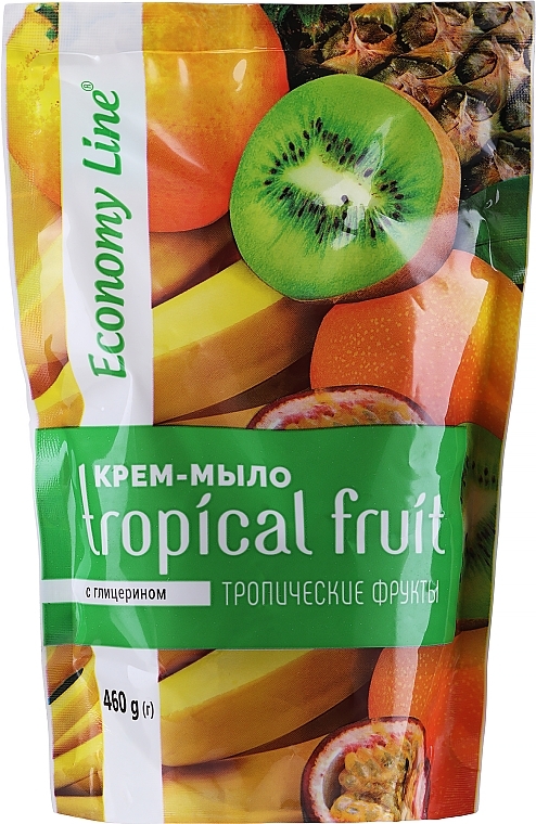 Liquid Glycerin Cream Soap "Tropical Fruits" - Economy Line Tropical Fruits Cream Soap — photo N1