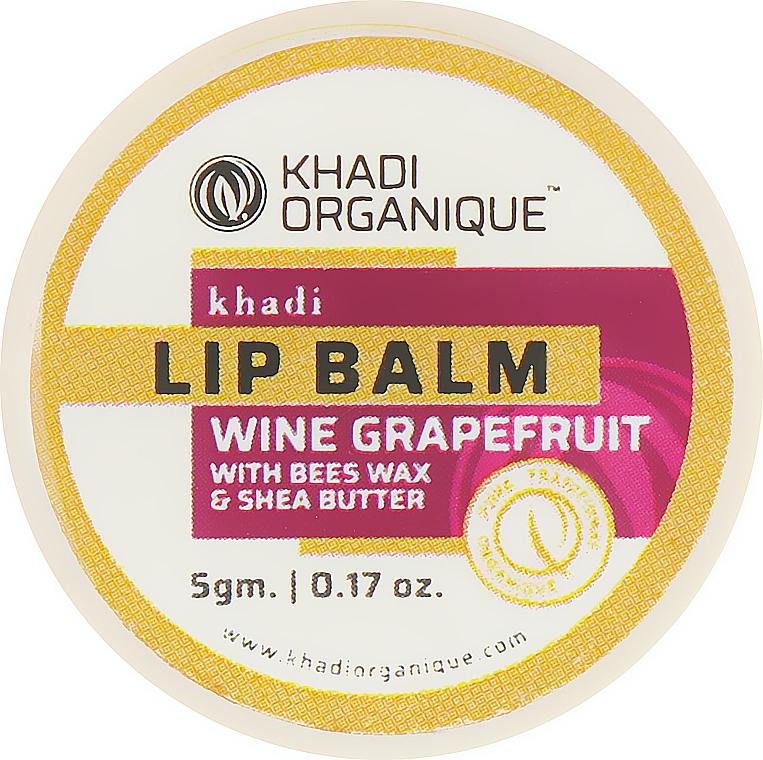 Natural Ayurvedic Grapefruit Lip Balm with Beeswax & Honey - Khadi Organique Wine Grapefruit Lip Balm — photo N1