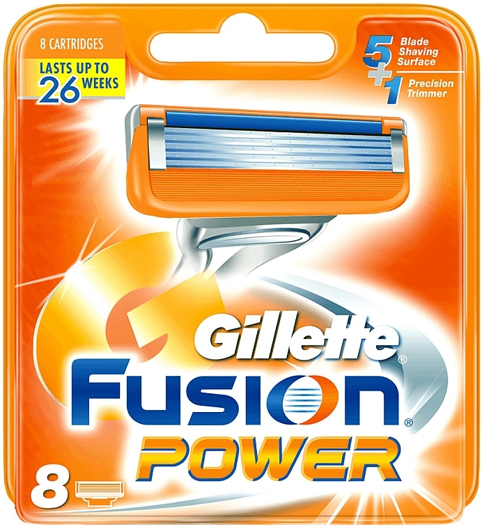 Shaving Razor Refills, 8 pcs. - Gillette Fusion Power — photo N3