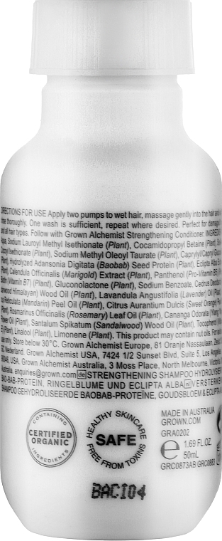 Strengthening Shampoo - Grown Alchemist Strengthening Shampoo 0.2 Hydrolyzed Bao-Bab Protein & Calendula & Eclipta Alba — photo N3