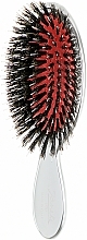 Hairbrush, 21M, Silver - Jäneke Hairbrush with Natural Bristles and Nylon Reinforcement — photo N1