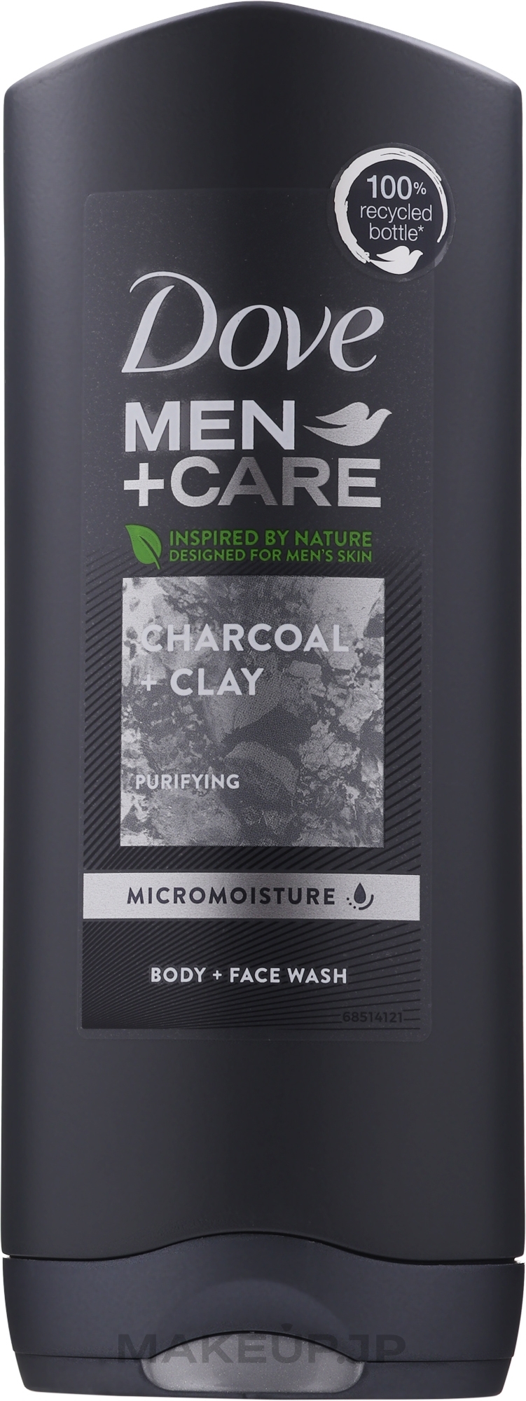 Shower Gel - Dove Men+Care Elements Charcoal+Clay Micro Moisture Body And Face Wash — photo 400 ml