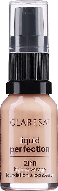 Foundation & Concealer 2in1 - Claresa Liquid Perfection 2in1 High Coverage Foundation&Concealer — photo N1