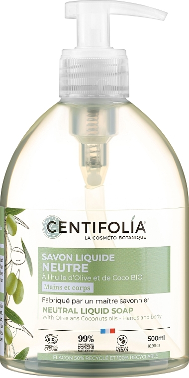 Olive Oil and Coconut Organic Liquid Soap  - Centifolia Neutral Liquid Soap — photo N1