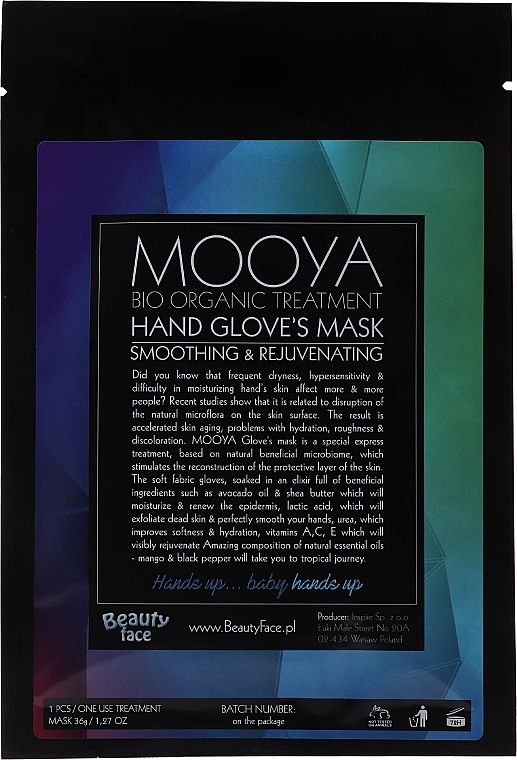 Hand Glove Mask - Beauty Face Mooya Bio Organic Treatment Mask — photo N5